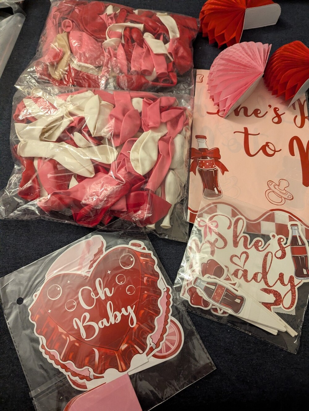 Gender Reveal 'She is ready To Pop ' Party Decorations Kit - Pink & White